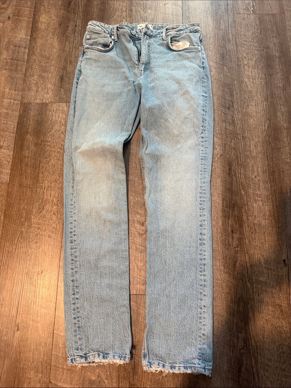 Zara Light Blue Straight Jeans